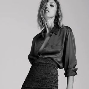 NWT ZARA SPARKLY RUCHED SKIRT